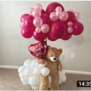 Big Bear Balloon Valentine Bouquet